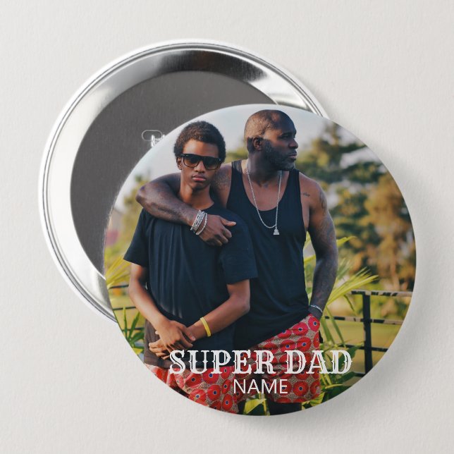 Personalised Father's Day Button (Front & Back)