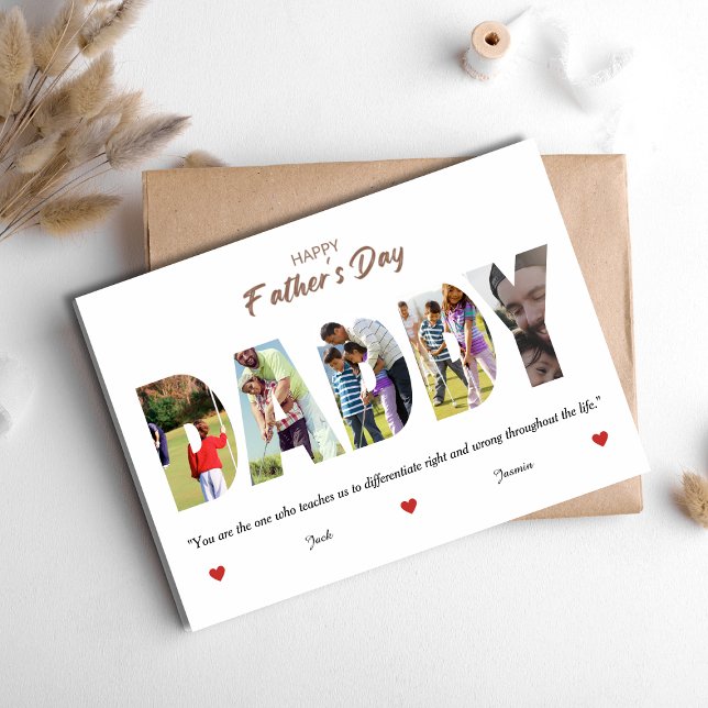 Personalised Father's Day DADDY Photo Collage  Invitation (Creator Uploaded)