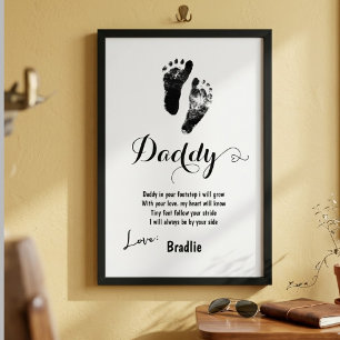 Personalised Father's Day Footprint Keepsake Poster