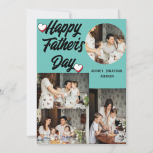 Personalised father's Day, Four photo collage Holiday Card