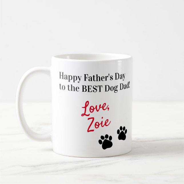 Personalised Father's Day From Dog Coffee Mug (Left)