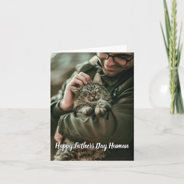Personalised Fathers Day from the Cat  Card (Front)