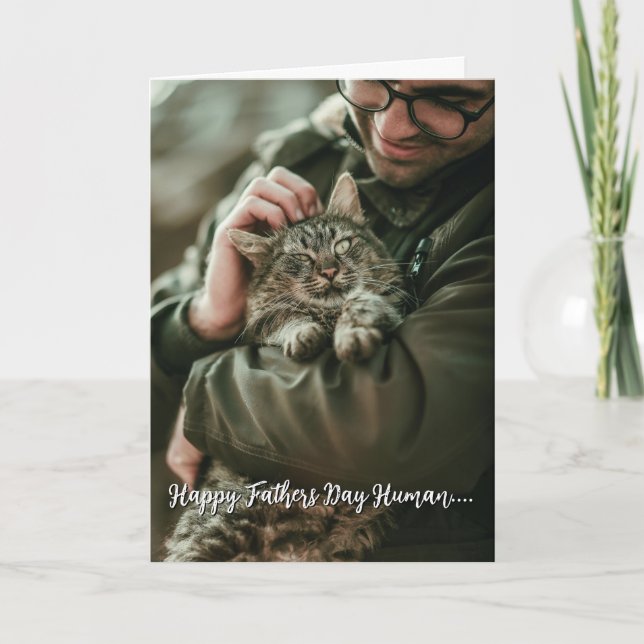 Personalised Fathers Day From the Cat  Card (Front)