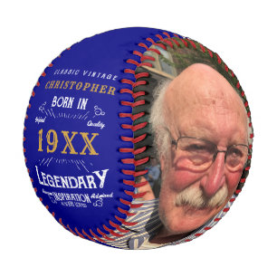 Personalised Fathers Day Gift Monogram Legendary Baseball