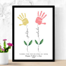 Personalised Father's Day Handprint flower Art