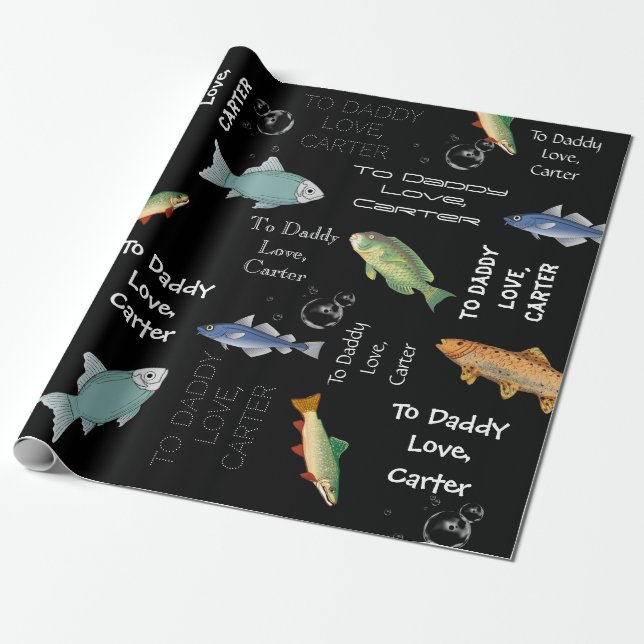 Personalised Father's Day or Birthday Wrapping Paper (Unrolled)