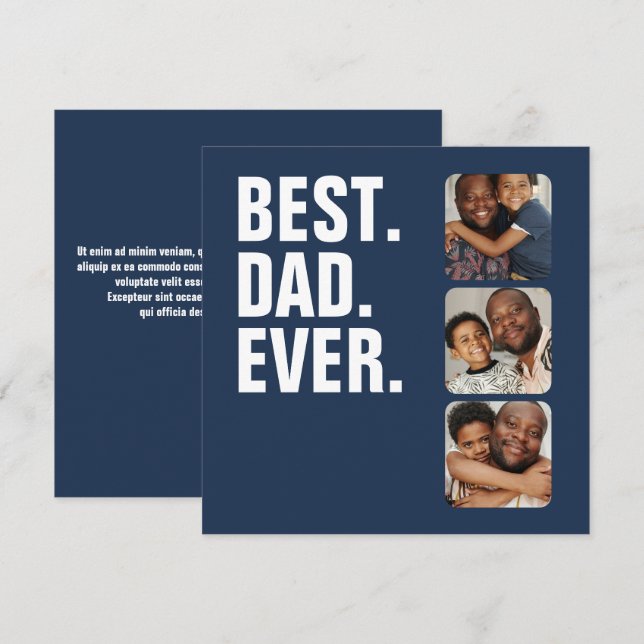 Personalised Fathers Day Photo Gift Best Dad Ever (Front/Back)