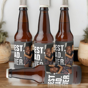 Personalised Fathers Day Photo Gift Best Dad Ever Beer Bottle Label