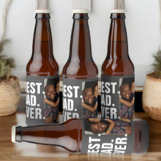 Personalised Fathers Day Photo Gift Best Dad Ever Beer Bottle Label
