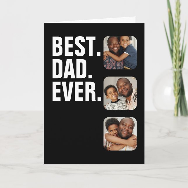 Personalised Fathers Day Photo Gift Best Dad Ever Card (Front)