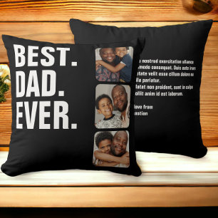 Personalised Fathers Day Photo Gift Best Dad Ever Cushion
