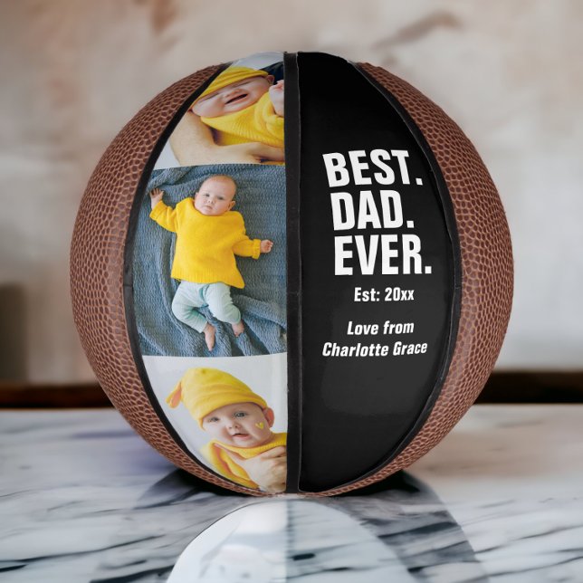 Personalised Fathers Day Photo Gift Best Dad Ever Mini Basketball (Creator Uploaded)