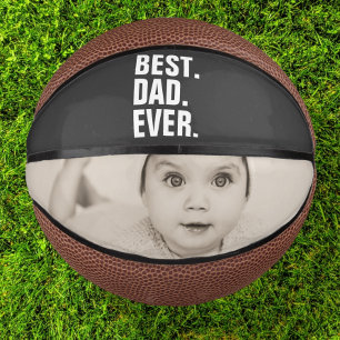 Personalised Fathers Day Photo Gift Best Dad Ever Mini Basketball