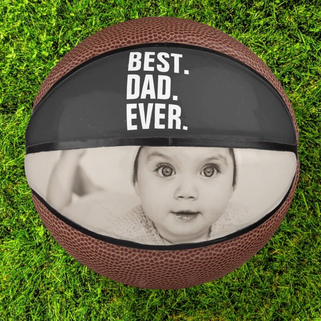 Personalised Fathers Day Photo Gift Best Dad Ever Mini Basketball (Creator Uploaded)