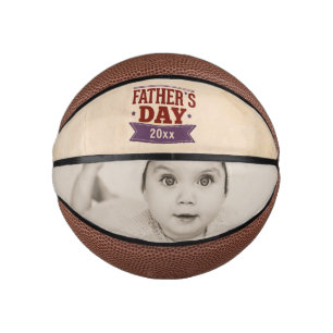 Personalised Fathers Day Photo Gift Mini Basketball