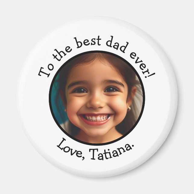Personalised Father's Day Photo Name Keepsake Magnet (Front)