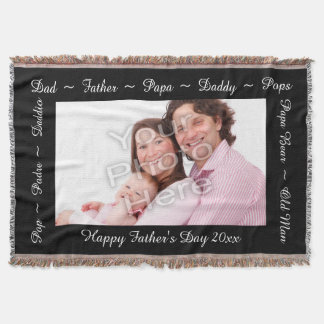 Personalised Father's Day Photo Throw Blanket