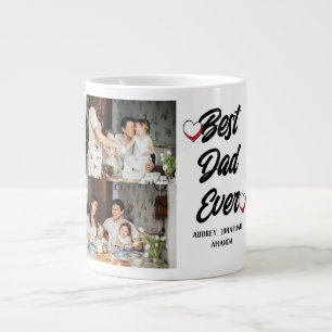 Personalised father's Day, two photo collage gift Large Coffee Mug