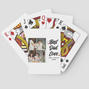 Personalised father's Day, two photo collage gift Playing Cards