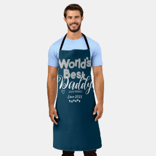 Personalised Fathers Day, world's best daddy gift Apron