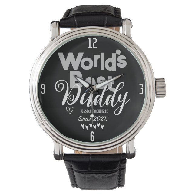 Personalised Fathers Day, world's best daddy gift  Watch (Front)