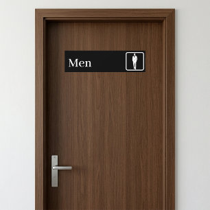 Personalised Faux Brushed Aluminium Restroom Signs Bumper Sticker