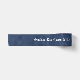 Personalised Faux Denim Ribbon Custom Text Name Satin Ribbon