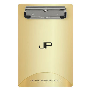 Personalised Faux Gold Elegant Monogram Template Mini Clipboard