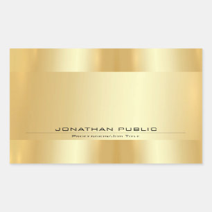 Personalised Faux Gold Metallic Look Add Text Rectangular Sticker