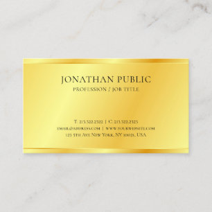 Personalised Faux Gold Metallic Look Elegant Business Card