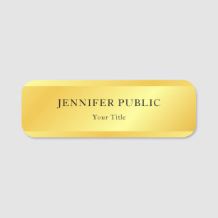 Personalised Faux Gold Metallic Look Elegant Name Tag