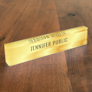Personalised Faux Gold Metallic Look Nameplate