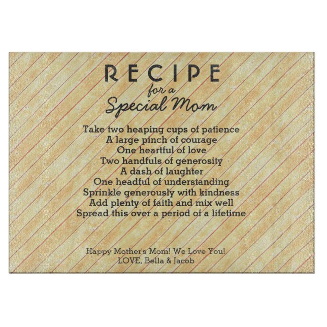 Personalised Faux Gold Wood Special Mother Cutting Board (Front)