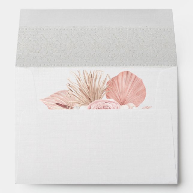 Personalised Faux Lace Boho Florals Script Name  Envelope (Back (Bottom))