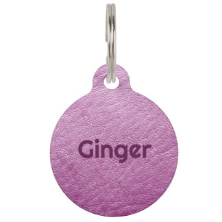 Personalised Faux Leather Lilac Pet Tag