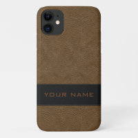 Personalised Faux Light Brown Leather