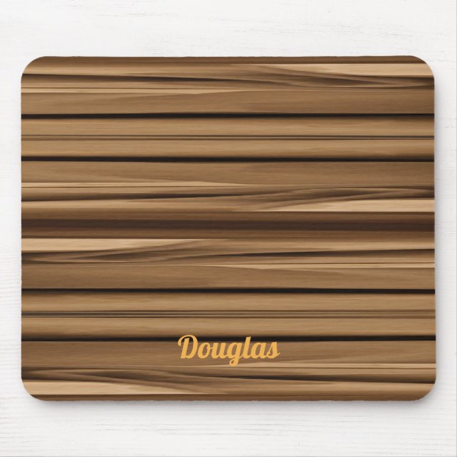 Personalised Faux Lines of Browns Mouse Mat (Front)