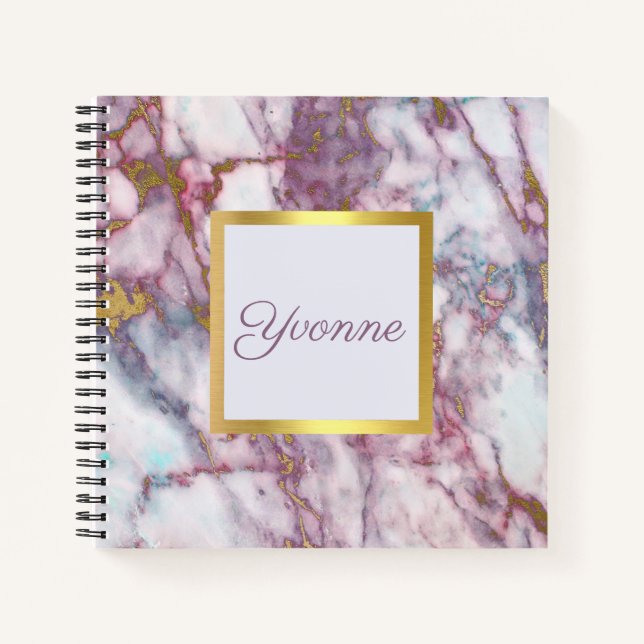 Personalised Faux Marble Sketchbook Notebook (Front)