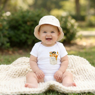 Personalised Faux Pocket Bee Baby Bodysuit