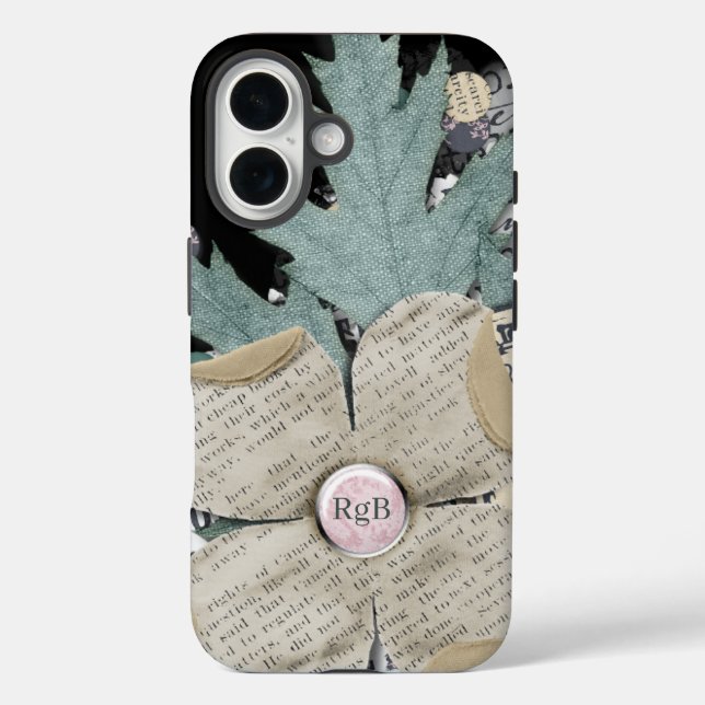 Personalised Faux Print on Paper Leaf Design Case-Mate iPhone Case (Back)