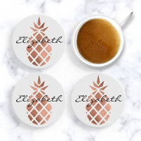 Personalised faux rose gold foil pineapple