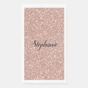 Personalised Faux Rose Gold Glitter Napkin
