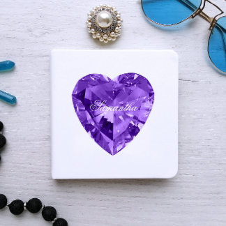 Personalised Faux Shiny Amethyst Purple Gemstone