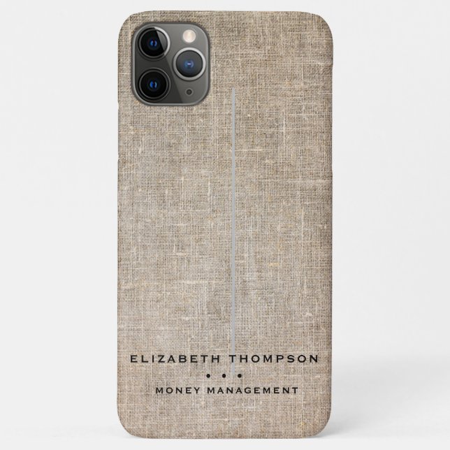 Personalised Faux Tan Linen Case-Mate iPhone Case (Back)