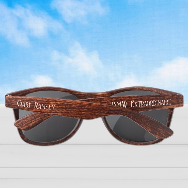 Personalised Faux Wood Stylish Plastic Sunglasses (Creator Uploaded)