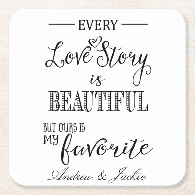 personalised Favor wedding coaster Thank you (Front)