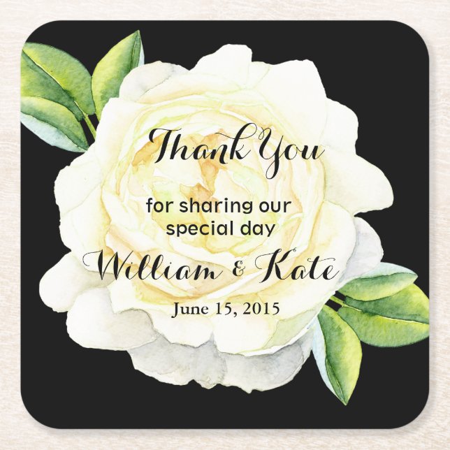 personalised Favor wedding coaster Thank you (Front)