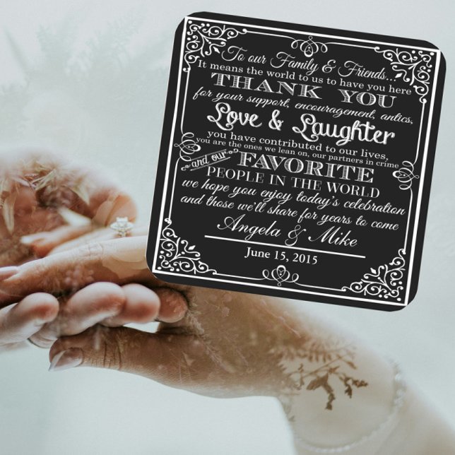 personalised Favor wedding coaster Thank you (Creator Uploaded)