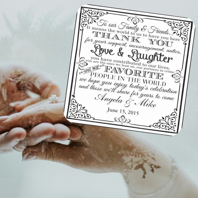 personalised Favor wedding coaster Thank you (Creator Uploaded)