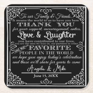 personalised Favor wedding coaster Thank you